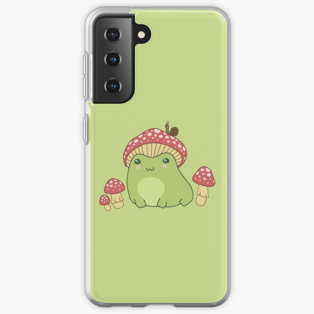 Frog with Mushroom Hat and Snail - Cottagecore Aesthetic Forg Samsung Galaxy Phone Case