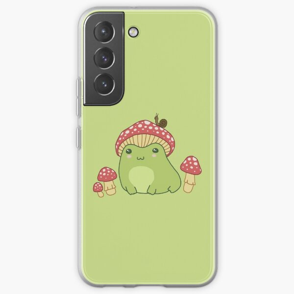 Kawaii Frog with Toadstool Mushroom Hat and Snail - Cottagecore Aesthetic Forg - Amanita Muscaria Lover - Edgy Kidcore Alt Design Samsung Galaxy Soft Case