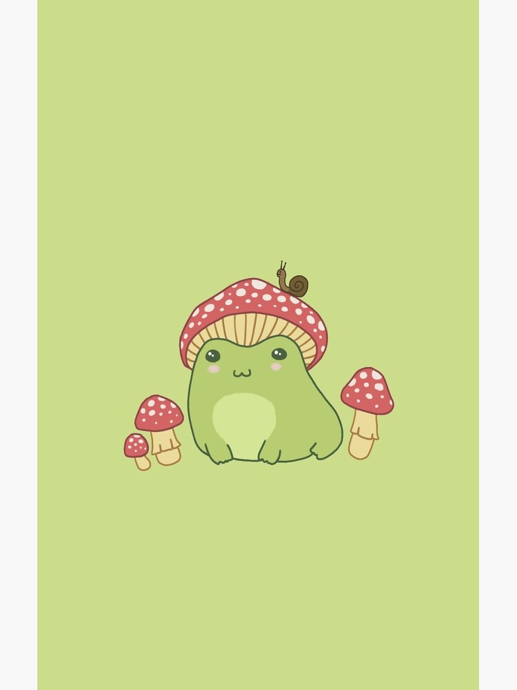 "Frog with Mushroom Hat and Snail - Cottagecore Aesthetic Forg" Case