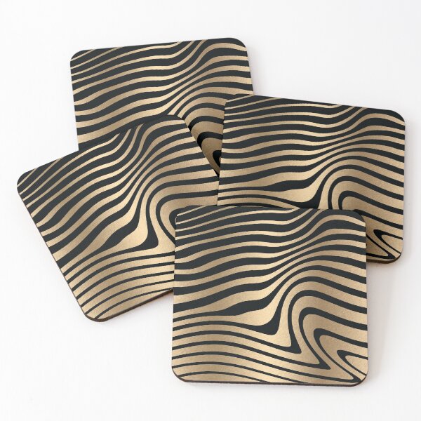 Item preview, Gold and black abstract zebra stripes animal pattern designed and sold by CynthiaGraphics.