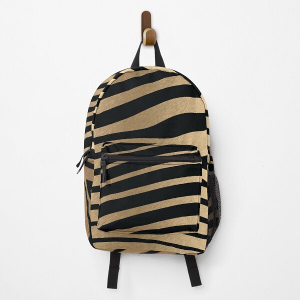 Item preview, Gold and black abstract zebra stripes animal pattern designed and sold by CynthiaGraphics.