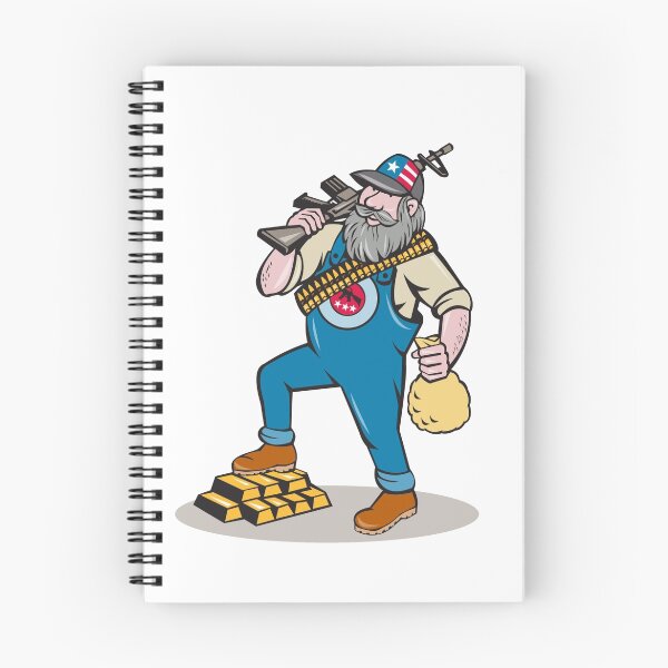 Item preview, Hillbilly Man Rifle Gold Bars Money Bag Cartoon designed and sold by patrimonio.