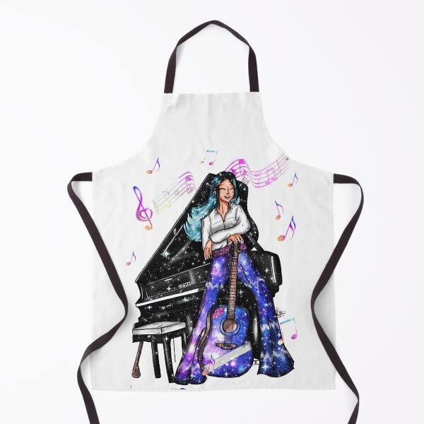 Item preview, Musician Girl with Piano Guitar Music Galaxy Love designed and sold by Jolly-Yosei.