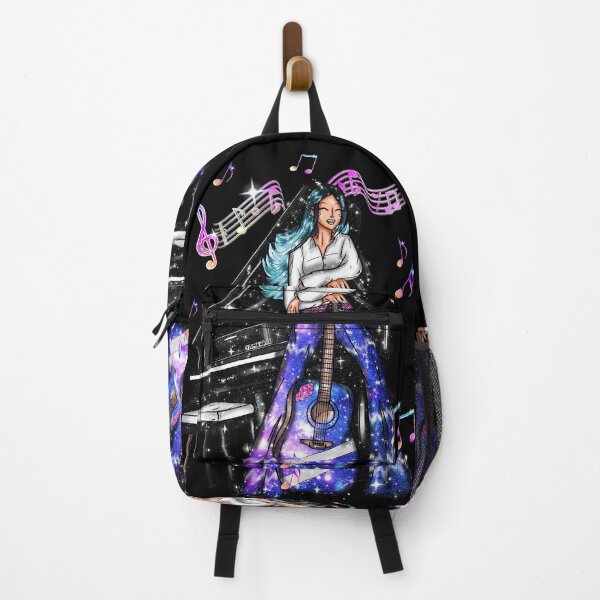 Item preview, Musician Girl with Piano Guitar Music Galaxy Love designed and sold by Jolly-Yosei.