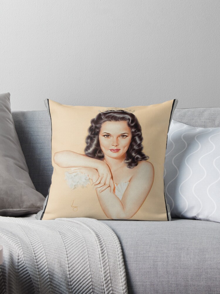 Tiara by Alberto Vargas Pin-Up Girl Vintage Artwork Decorative Art Print Throw Pillow