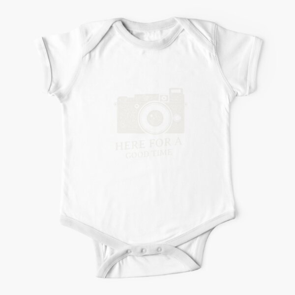 ON CAMERA FLASH, HERE FOR A GOOD TIME. Short Sleeve Baby One-Piece