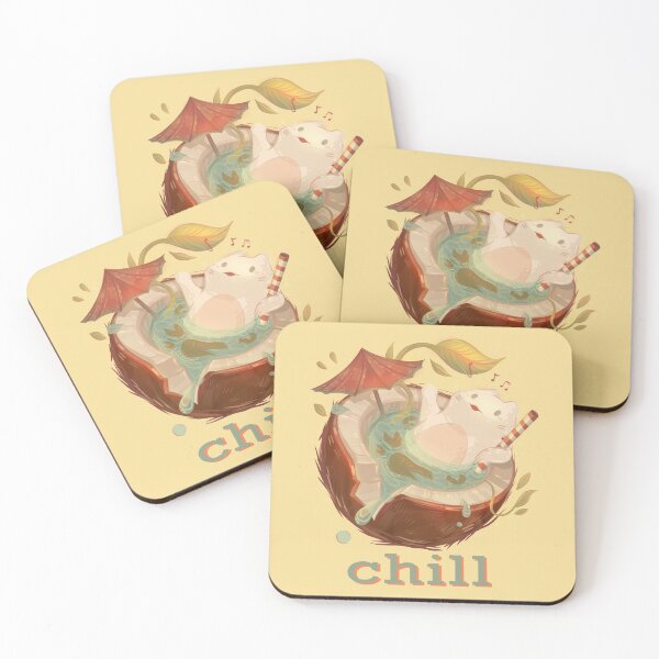 Item preview, Chill Coconut Spa Cat designed and sold by GalaxyChicken.