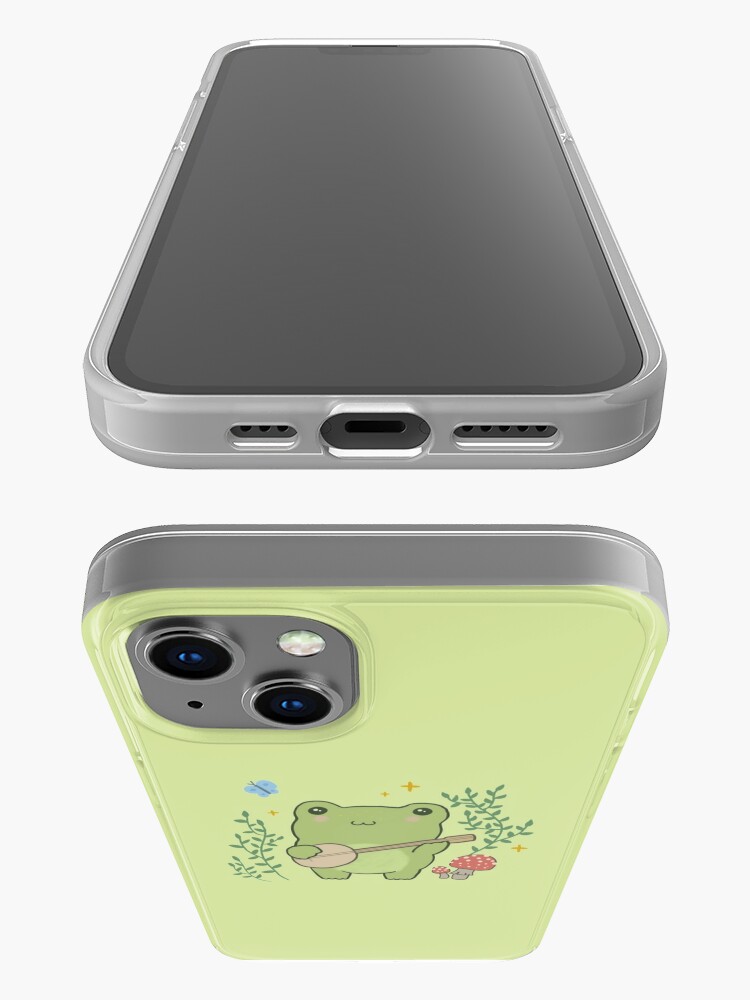 Alternate view of Kawaii Cute Frog Banjo Butterfly - Cottagecore Aesthetic Frog iPhone Case