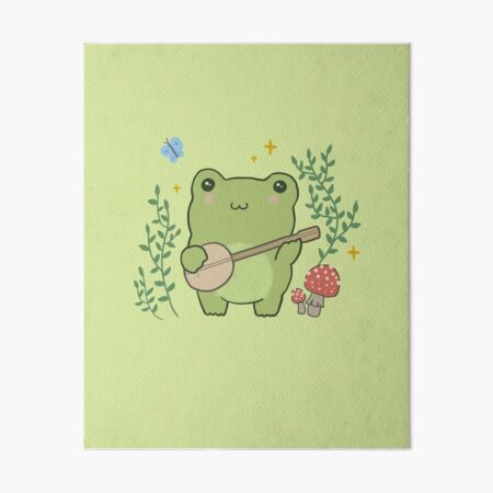 Cute Frog Art Board Prints Redbubble