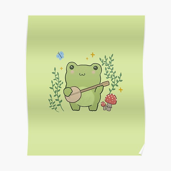 Kawaii Cute Frog Drawing With Hat - Umbi Wallpaper