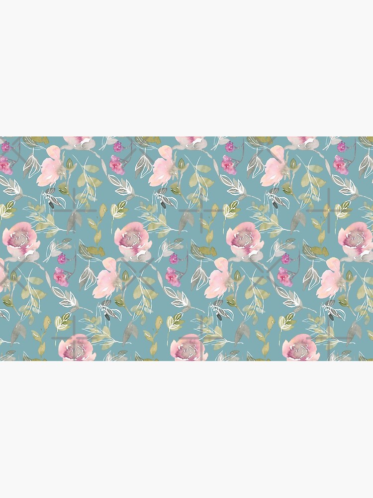 Light Blue Blossoming Floral Pattern by chanzds