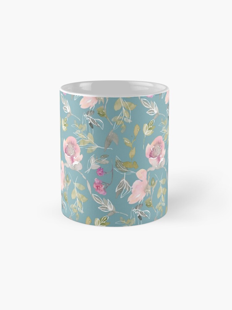 Alternate view of Light Blue Blossoming Floral Pattern Mug