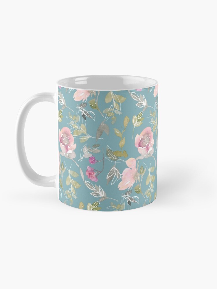 Alternate view of Light Blue Blossoming Floral Pattern Mug