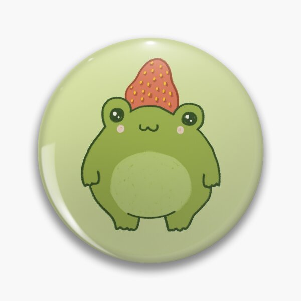 Pastel Strawberry Frog: Kawaii Cottagecore Aesthetic Chubby Froge