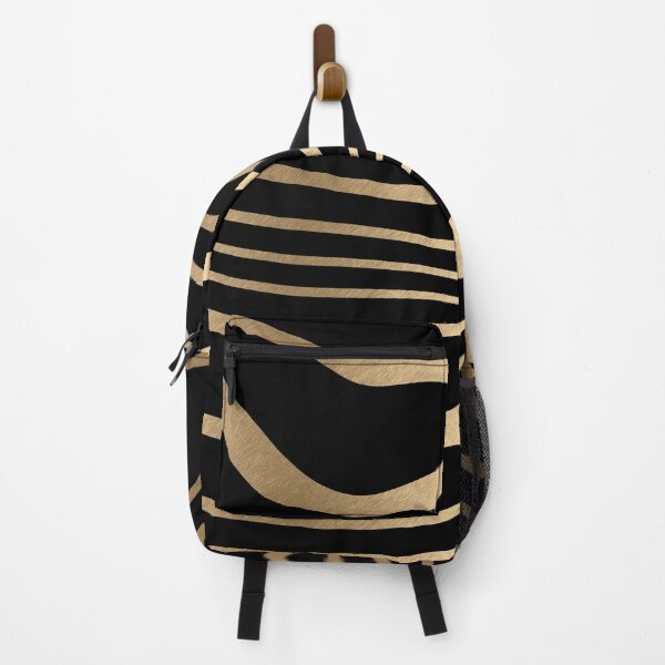 Item preview, Gold and black abstract zebra stripes animal pattern designed and sold by CynthiaGraphics.
