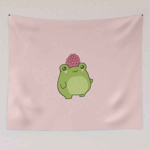 Item preview, Pastel Raspberry Frog: Cute and Chubby Kawaii Cottagecore Aesthetic for Hipster Kidcore Fans designed and sold by MinistryOfFrogs.