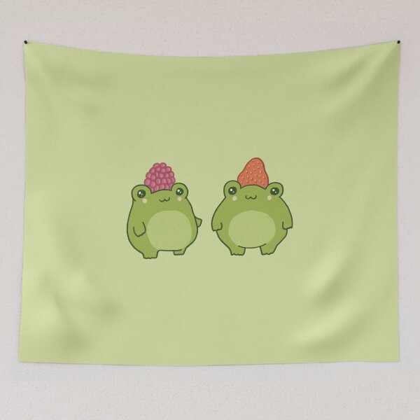 Item preview, Strawberry and Raspberry Hat Frog Friends: Cute Cottagecore Aesthetic, Perfect for Best Friends'Costume in Kawaii Style designed and sold by MinistryOfFrogs.