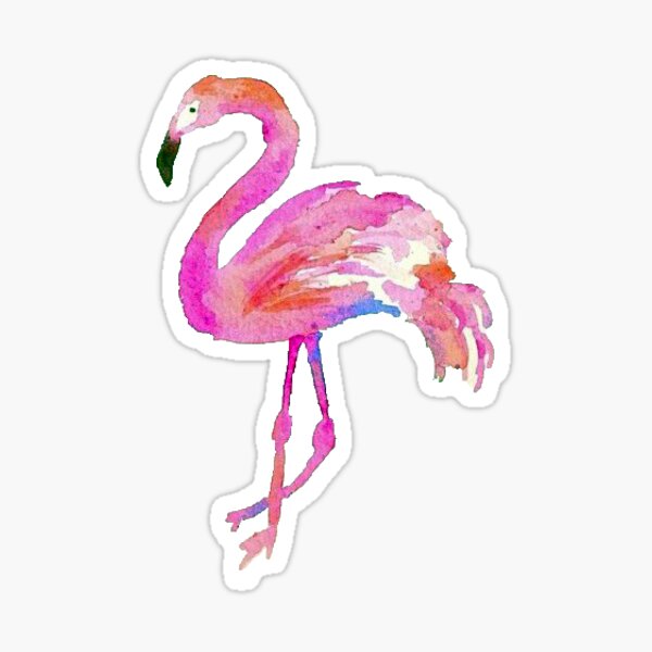 Watercolor Flamingo Sticker