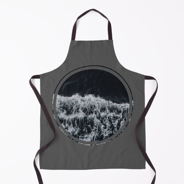 Item preview, Black and White Ocean Waves Round designed and sold by CaosTranscrito.