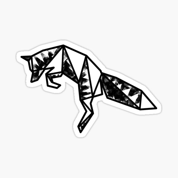 Ihwaz Rune | Abstract Fox Geometric Line Art Sticker