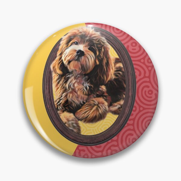Item preview, Labradoodle in a frame on colorful graphic background art and design designed and sold by forziati design.