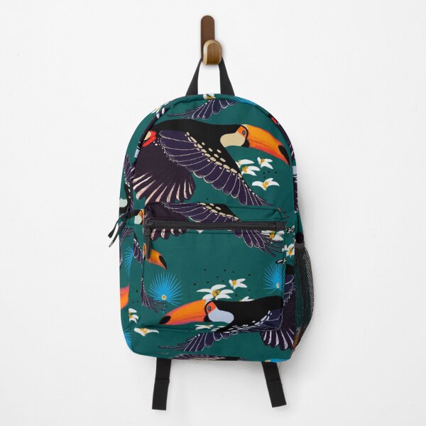Item preview, Exotic toucan pattern whit white and blue flowers  designed and sold by AKart19.