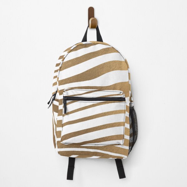 Item preview, Gold and white abstract zebra stripes animal pattern designed and sold by CynthiaGraphics.