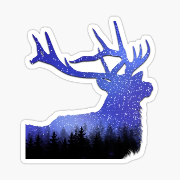 Midnight Deer With Shadow Sticker