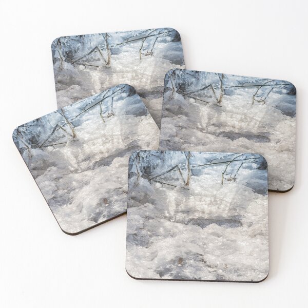 Item preview, diamant Ice hummocks on the banks of the Elbe in Hamburg in sunlight designed and sold by MarinaUsmansky.