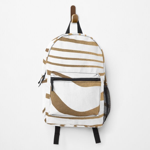 Item preview, Gold and white abstract zebra stripes animal pattern designed and sold by CynthiaGraphics.