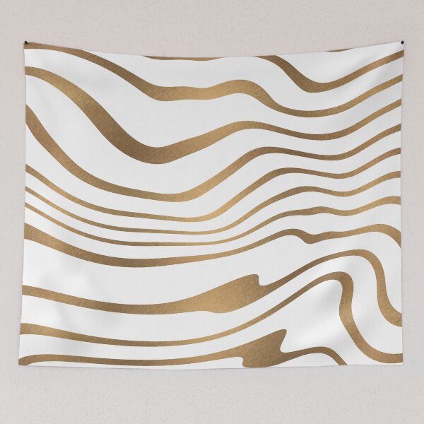 Item preview, Gold and white abstract zebra stripes animal pattern designed and sold by CynthiaGraphics.