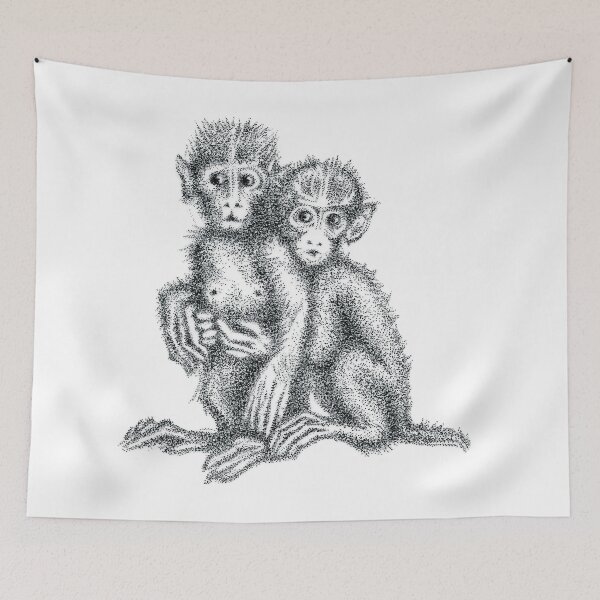 Item preview, baby monkeys hugging designed and sold by Francesco Carli.