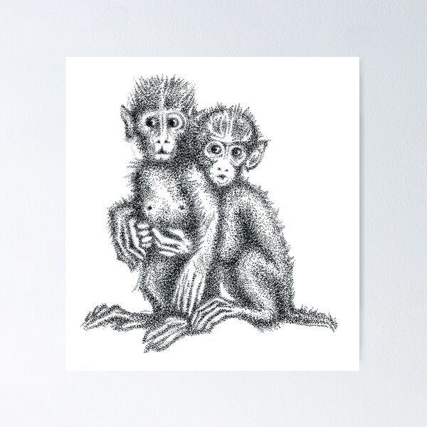 Item preview, baby monkeys hugging designed and sold by Francesco Carli.