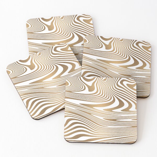 Item preview, Gold and white abstract zebra stripes animal pattern designed and sold by CynthiaGraphics.