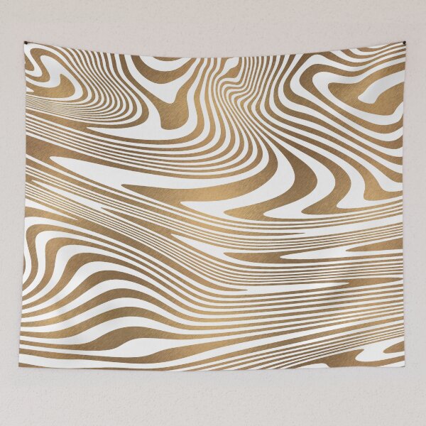 Item preview, Gold and white abstract zebra stripes animal pattern designed and sold by CynthiaGraphics.