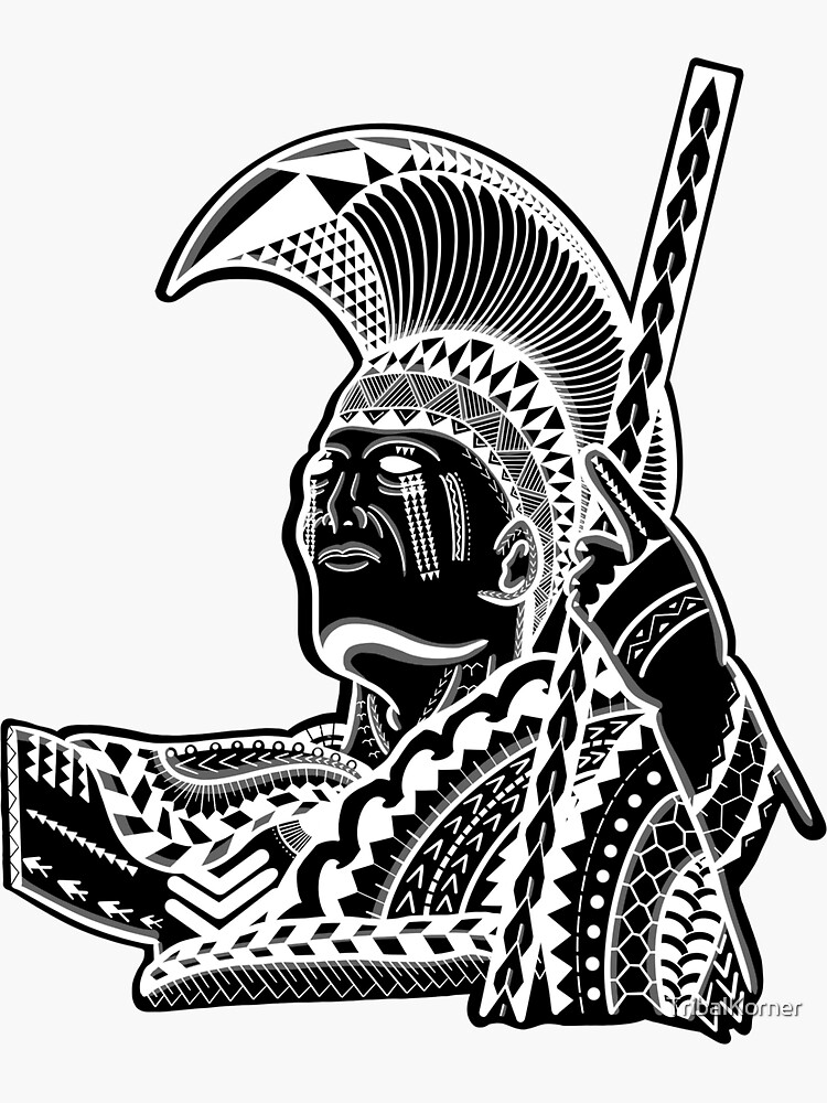 "King Kamehameha Adaptation by Tribal Korner" Sticker for Sale by