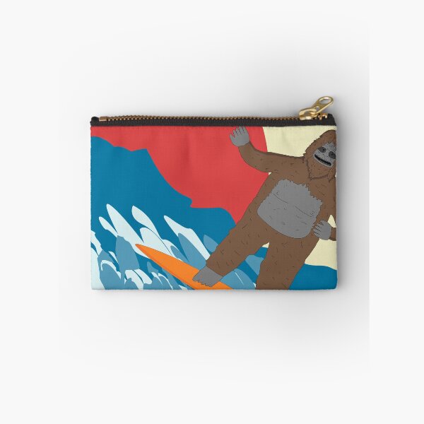 Item preview, Big lez show surfing on great big wave , sunny day on beach, druggo , funny cute big lez show , funny bigfoot,  great wave off kanagawa,  designed and sold by SGS-.