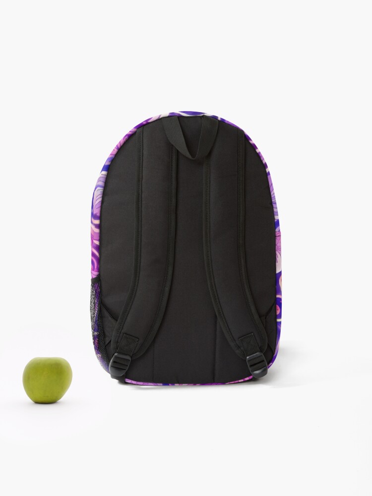 Thumbnail 2 of 3, Backpack, Purple Flower Pattern designed and sold by ClassicalAnime.