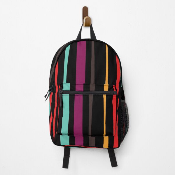 Item preview, COLORFUL STRIPED PATTERN - BLACK designed and sold by Stylishboutique.