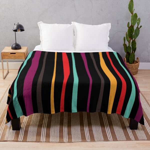 Item preview, COLORFUL STRIPED PATTERN - BLACK designed and sold by Stylishboutique.