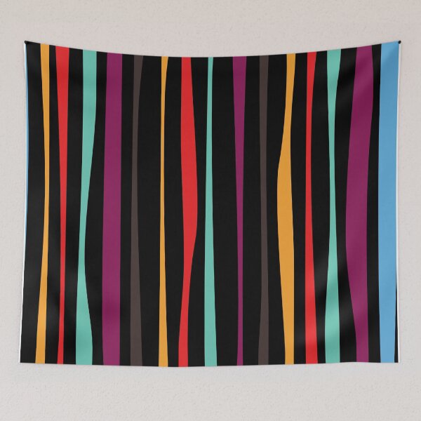 Item preview, COLORFUL STRIPED PATTERN - BLACK designed and sold by Stylishboutique.