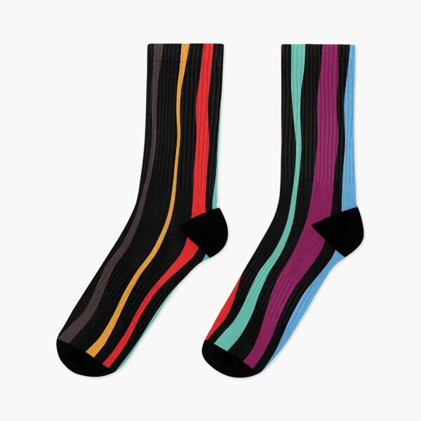 Item preview, COLORFUL STRIPED PATTERN - BLACK designed and sold by Stylishboutique.