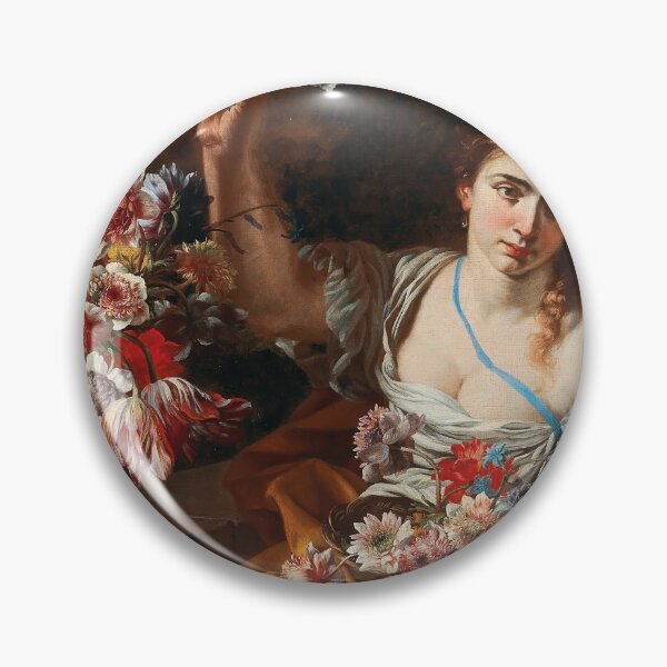 Item preview, Abraham Brueghel and Francesco Solimena (Antwerp 1631–1697 Naples) (Canale di Serino 1657–1747 Barra) - A young woman taking a flower from a vase designed and sold by VISIBLECREATION.