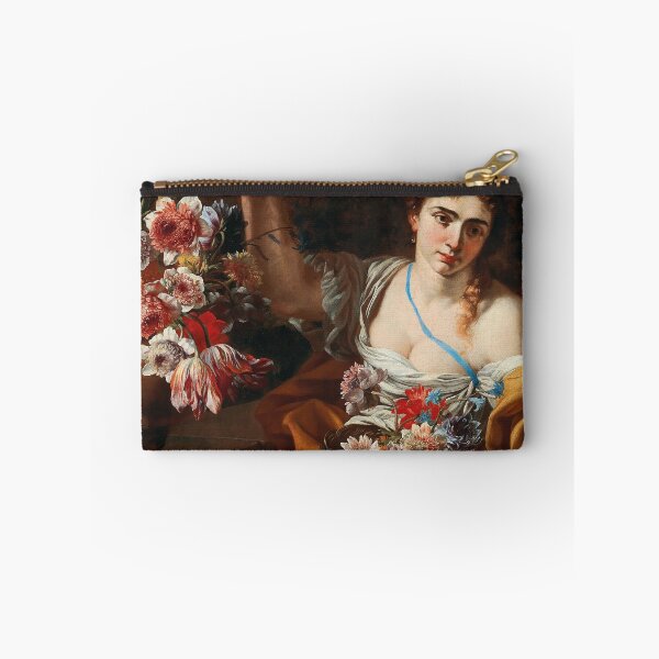 Item preview, Abraham Brueghel and Francesco Solimena (Antwerp 1631–1697 Naples) (Canale di Serino 1657–1747 Barra) - A young woman taking a flower from a vase designed and sold by VISIBLECREATION.