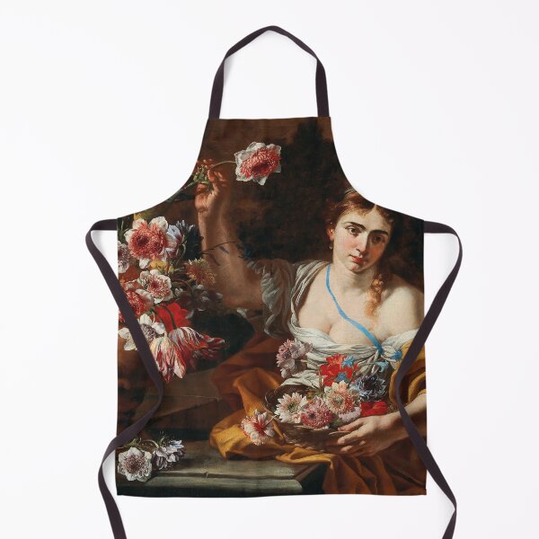 Item preview, Abraham Brueghel and Francesco Solimena (Antwerp 1631–1697 Naples) (Canale di Serino 1657–1747 Barra) - A young woman taking a flower from a vase designed and sold by VISIBLECREATION.