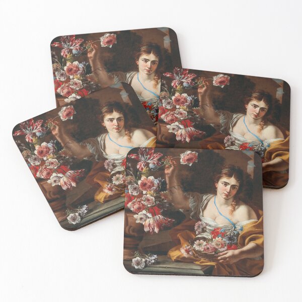 Item preview, Abraham Brueghel and Francesco Solimena (Antwerp 1631–1697 Naples) (Canale di Serino 1657–1747 Barra) - A young woman taking a flower from a vase designed and sold by VISIBLECREATION.