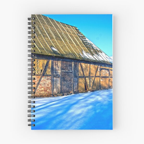 Item preview, Old timber-framed barn in the winter designed and sold by Michael Brewer.