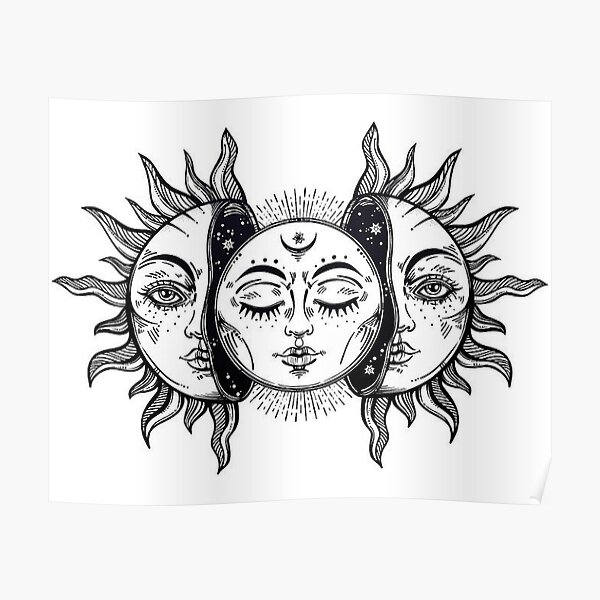 "aesthetic sun drawing" Poster by ivat570 Redbubble