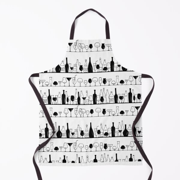 Item preview, Black and white cartoon bottles and glasses designed and sold by YlanaOm.