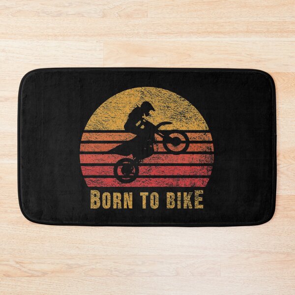 Item preview, Born to Bike Scrambler Silhouette on Red Retro Vintage Sunset / Sunrise designed and sold by thehappylamb.